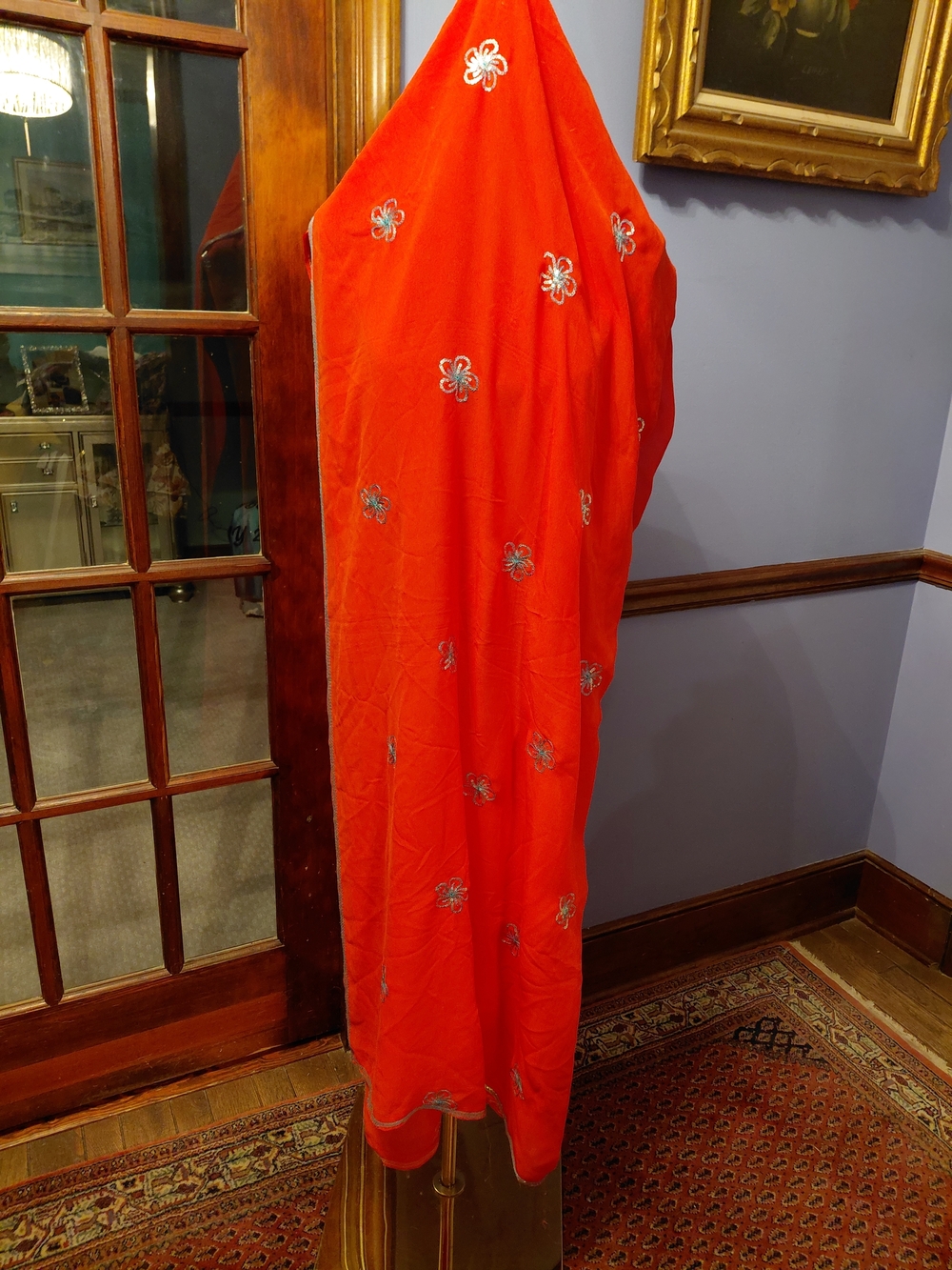 Super Wide  Floral Motif Scarft